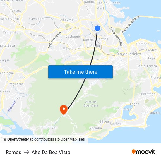 Ramos to Alto Da Boa Vista map