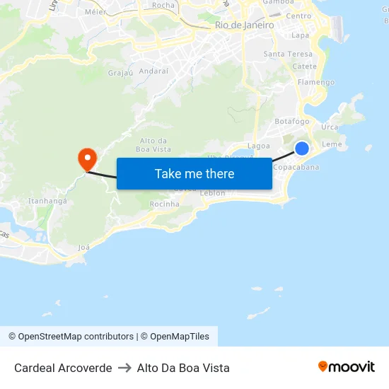Cardeal Arcoverde to Alto Da Boa Vista map
