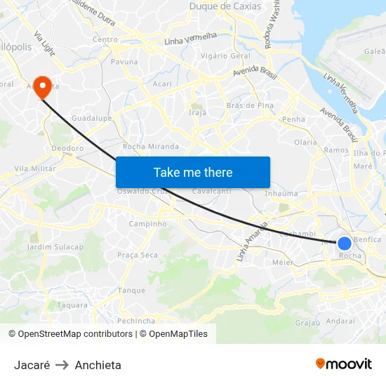 Jacaré to Anchieta map