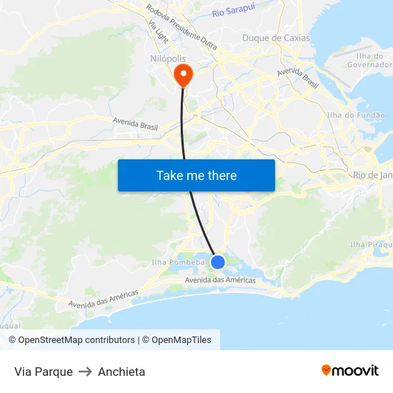 Via Parque to Anchieta map