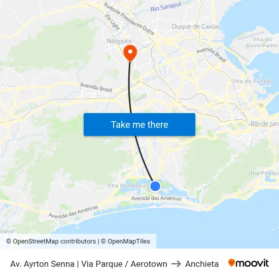 Av. Ayrton Senna | Via Parque / Aerotown to Anchieta map