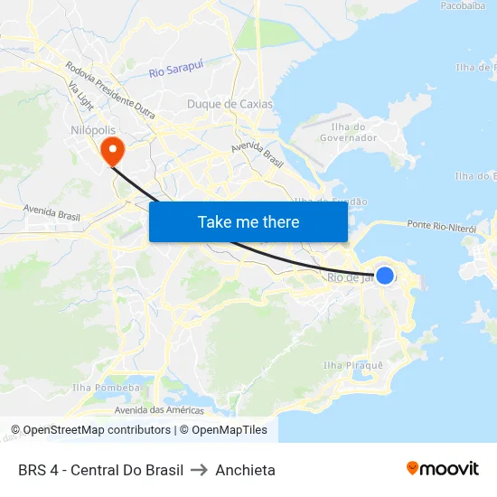 BRS 4 - Central Do Brasil to Anchieta map
