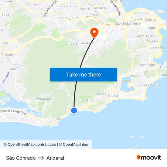 São Conrado to Andaraí map
