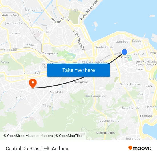 Central Do Brasil to Andaraí map
