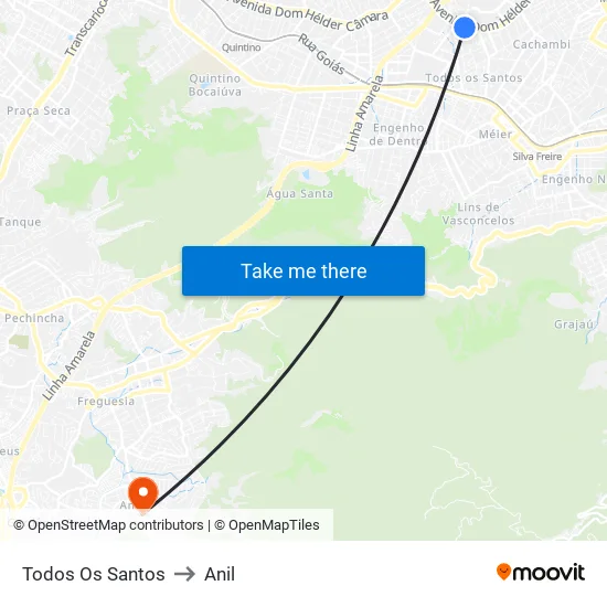 Todos Os Santos to Anil map