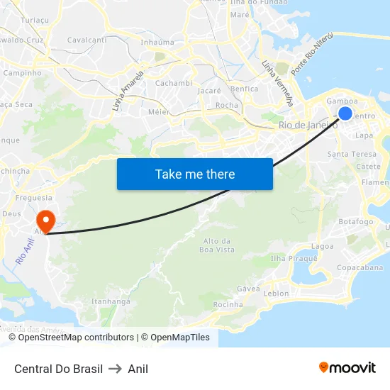 Central Do Brasil to Anil map