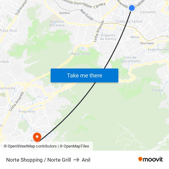 Norte Shopping / Norte Grill to Anil map