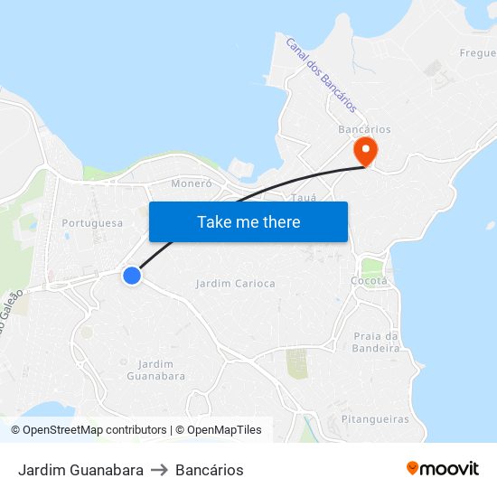 Jardim Guanabara to Bancários map