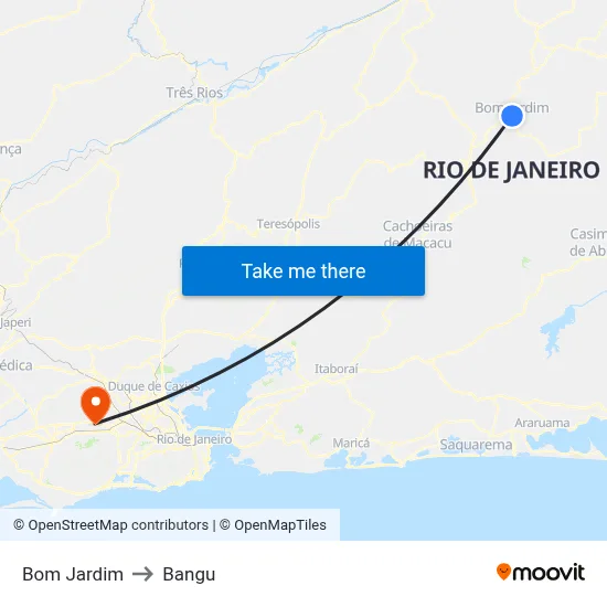 Bom Jardim to Bangu map