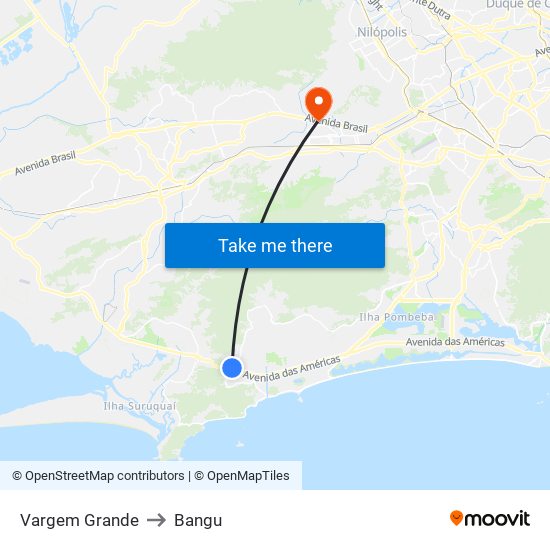 Vargem Grande to Bangu map