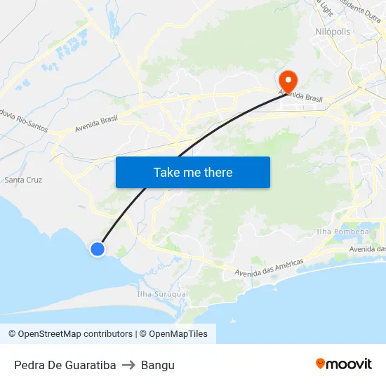 Pedra De Guaratiba to Bangu map