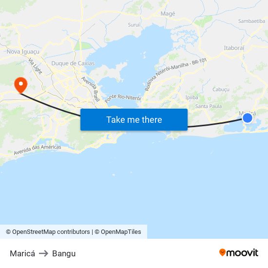 Maricá to Bangu map