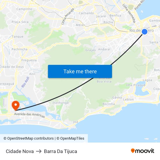 Cidade Nova to Barra Da Tijuca map