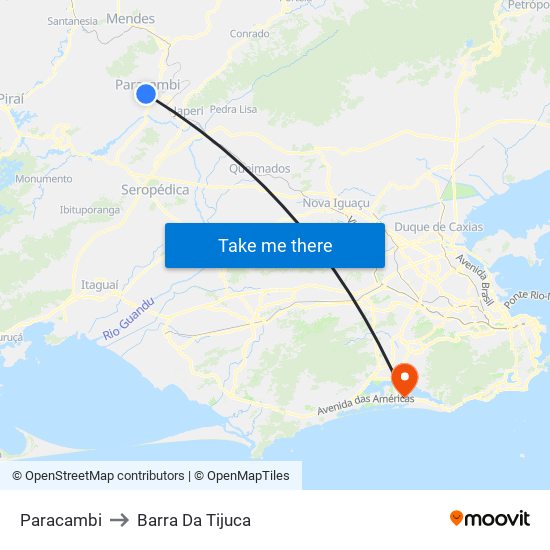 Paracambi to Barra Da Tijuca map