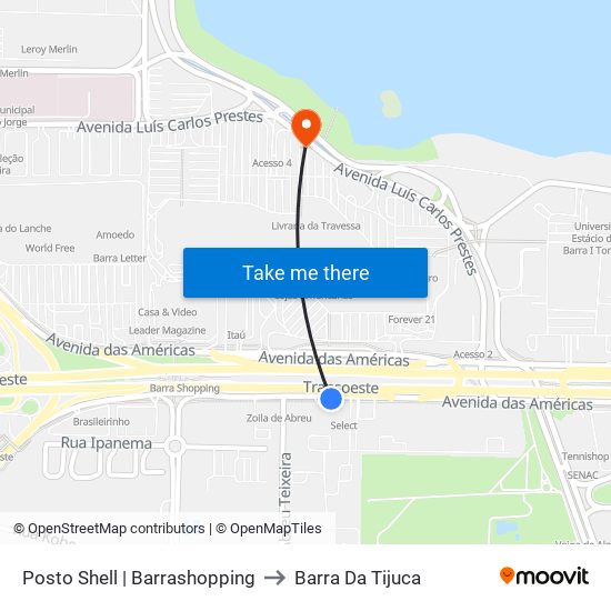 Posto Shell | Barrashopping to Barra Da Tijuca map