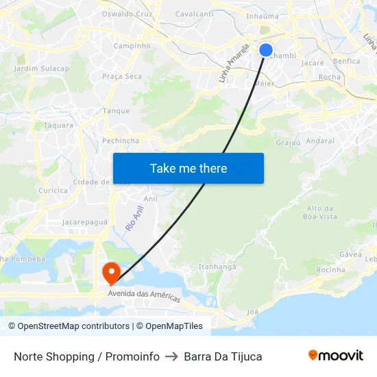Norte Shopping / Promoinfo to Barra Da Tijuca map
