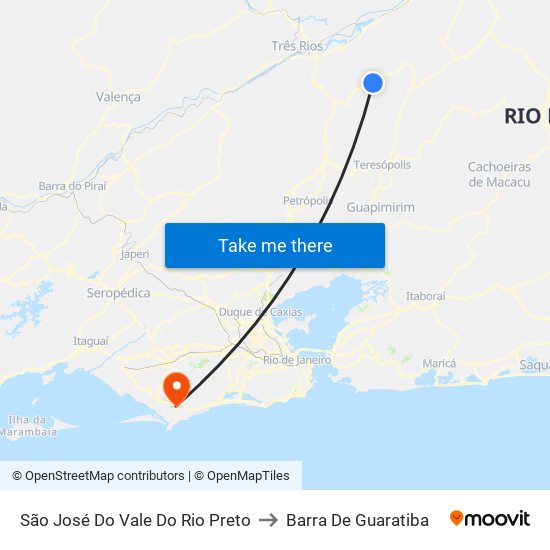 São José Do Vale Do Rio Preto to Barra De Guaratiba map