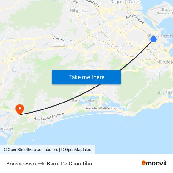 Bonsucesso to Barra De Guaratiba map