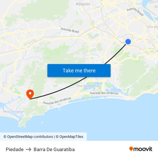 Piedade to Barra De Guaratiba map