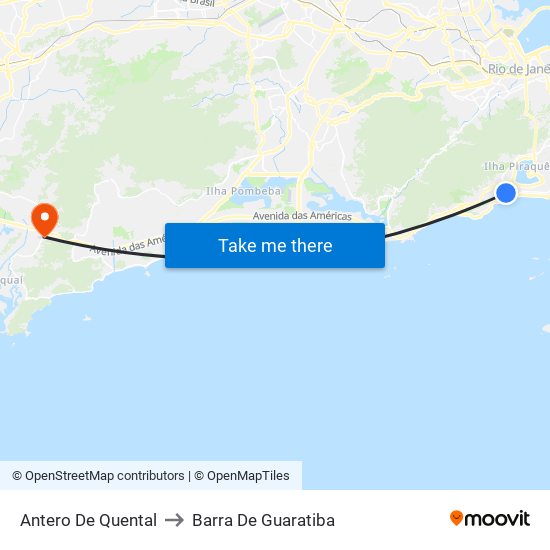 Antero De Quental to Barra De Guaratiba map