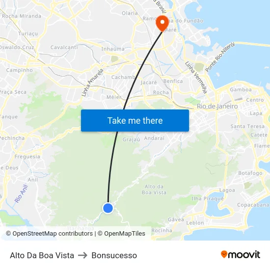 Alto Da Boa Vista to Bonsucesso map