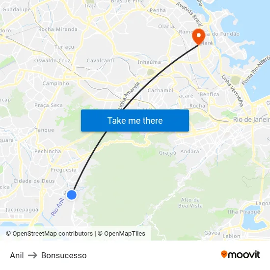 Anil to Bonsucesso map