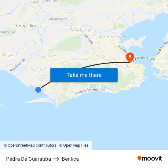 Pedra De Guaratiba to Benfica map
