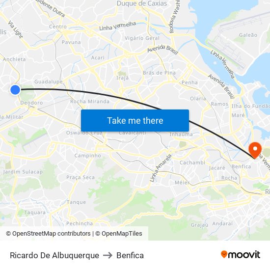Ricardo De Albuquerque to Benfica map