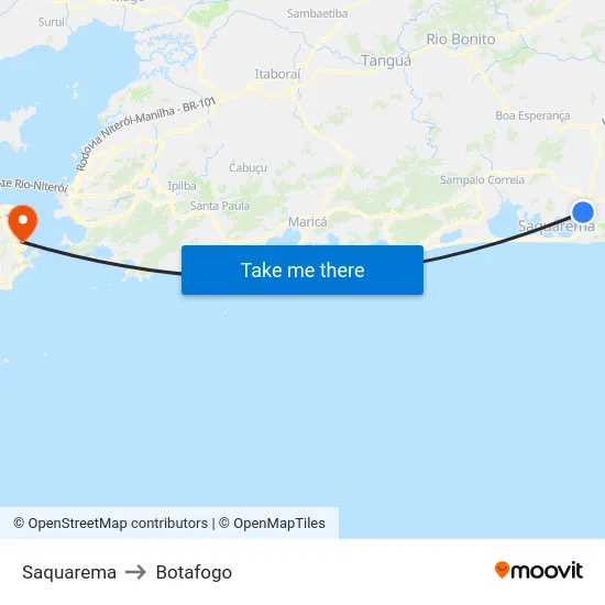 Saquarema to Botafogo map