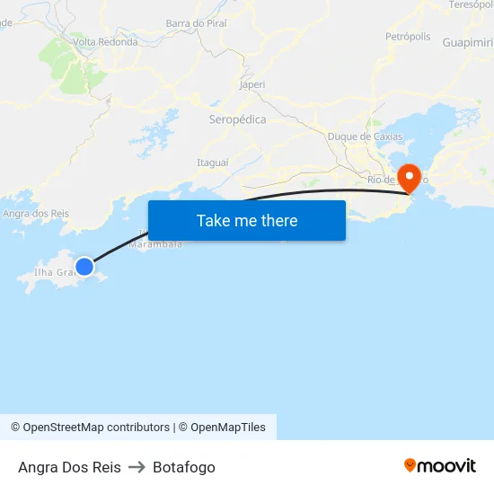 Angra Dos Reis to Botafogo map