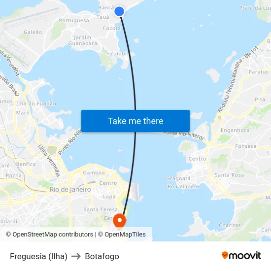 Freguesia (Ilha) to Botafogo map