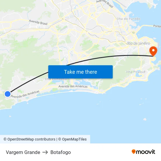 Vargem Grande to Botafogo map