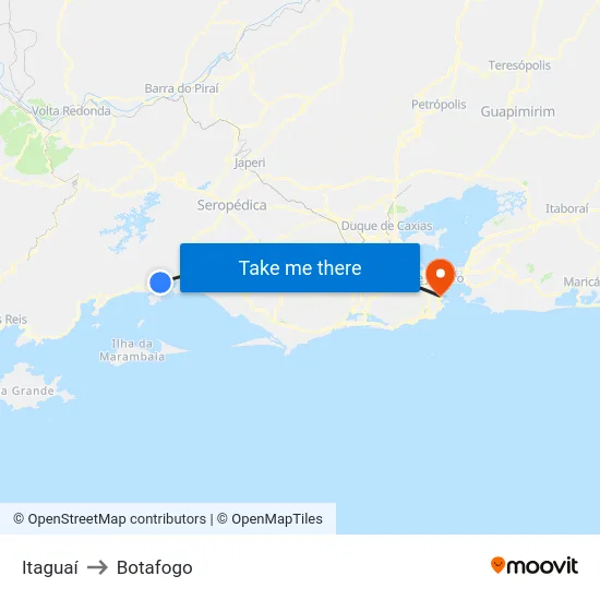 Itaguaí to Botafogo map