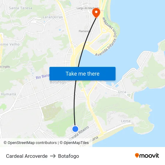Cardeal Arcoverde to Botafogo map