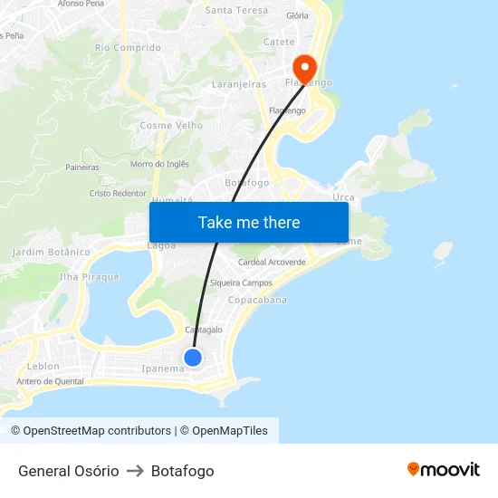 General Osório to Botafogo map