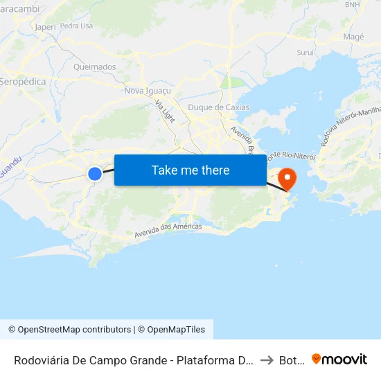 Rodoviária De Campo Grande - Plataforma D (Campo Grande E Jabour - Executivo) to Botafogo map