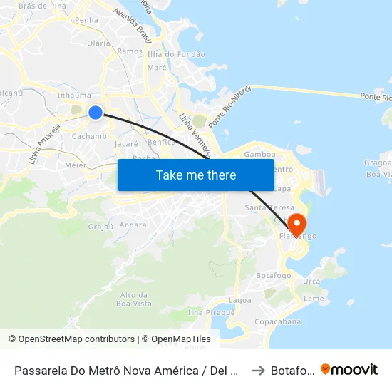 Passarela Do Metrô Nova América / Del Castilho to Botafogo map