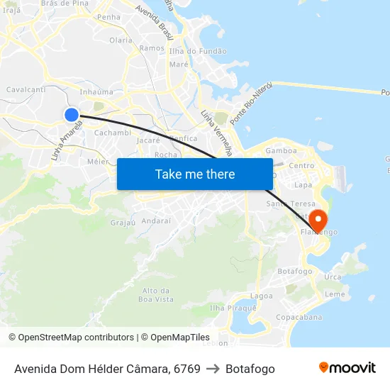 Avenida Dom Hélder Câmara, 6769 to Botafogo map