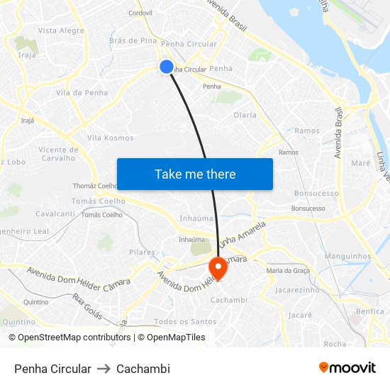 Penha Circular to Cachambi map