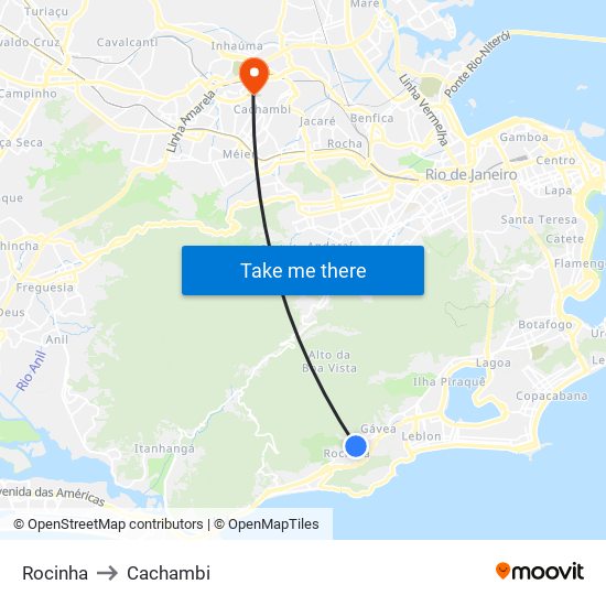Rocinha to Cachambi map