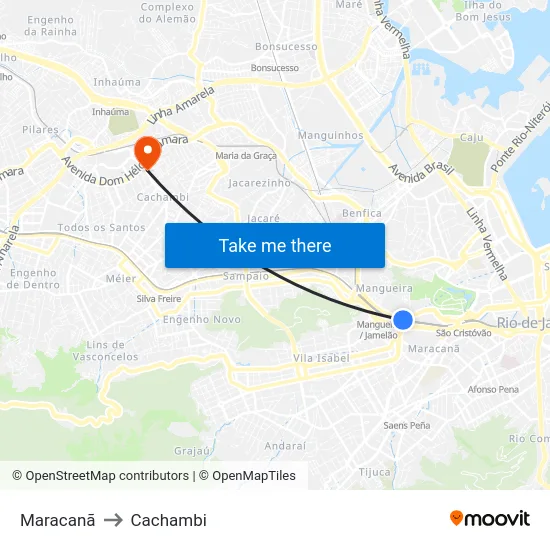 Maracanã to Cachambi map