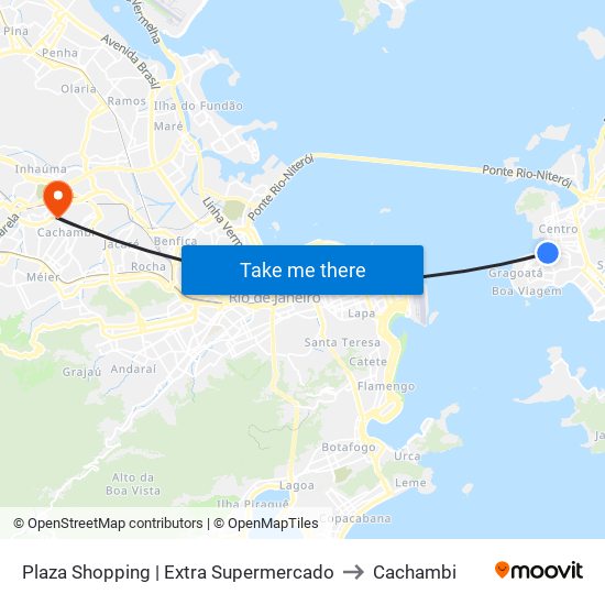 Plaza Shopping | Extra Supermercado to Cachambi map