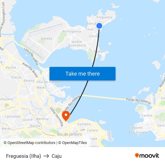 Freguesia (Ilha) to Caju map