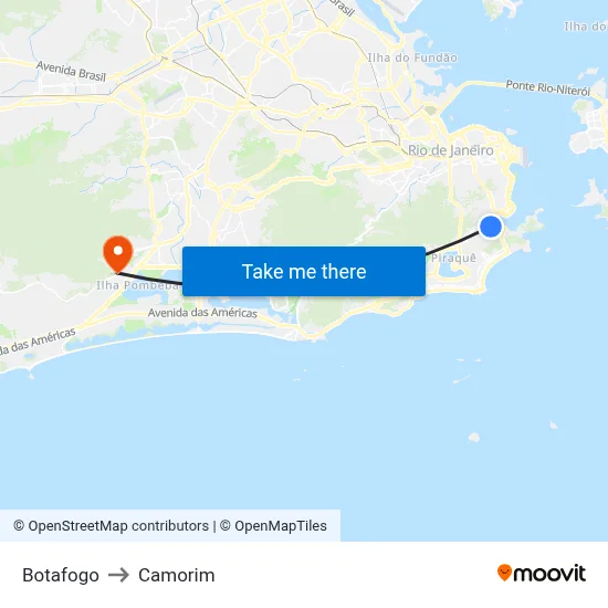Botafogo to Camorim map