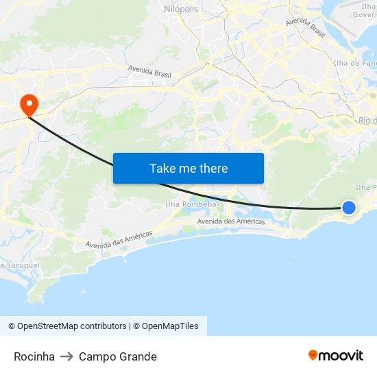 Rocinha to Campo Grande map