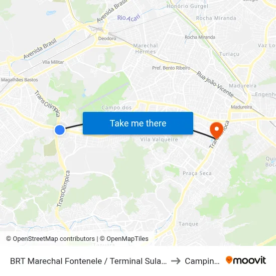 BRT Marechal Fontenele / Terminal Sulacap to Campinho map