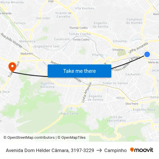 Avenida Dom Hélder Câmara, 3197-3229 to Campinho map