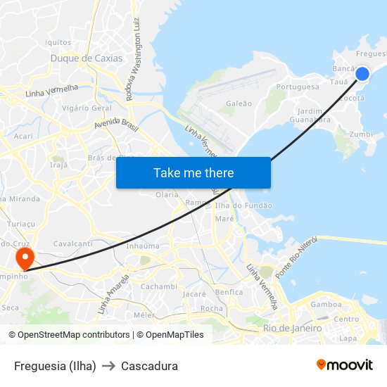 Freguesia (Ilha) to Cascadura map