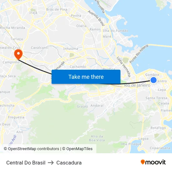 Central Do Brasil to Cascadura map