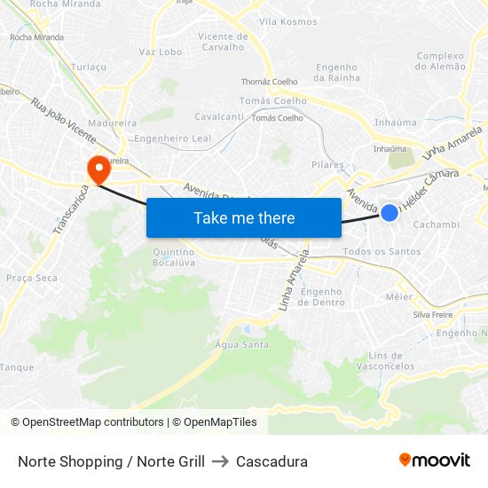 Norte Shopping / Norte Grill to Cascadura map